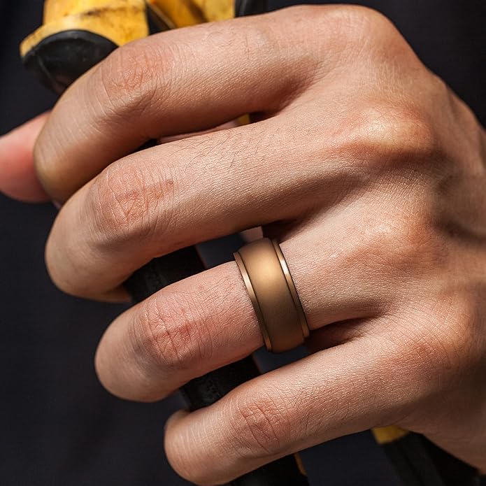 ThunderFit Men's Silicone Rings 10mm Wide 2.5mm Thick Rubber Bands, Breathable, Variety Multipack 1-10