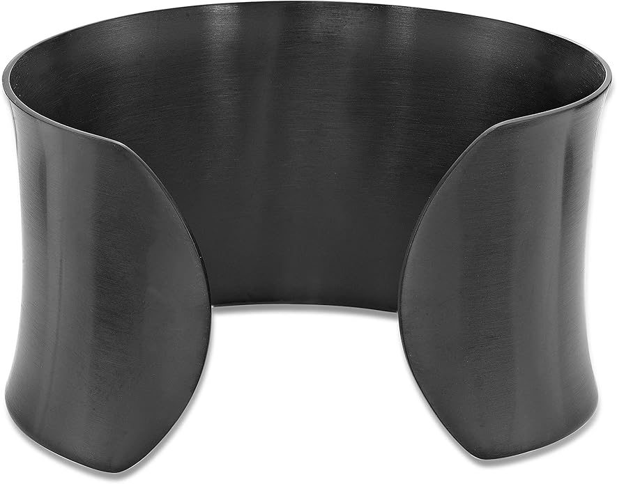 Lavari Jewelers 7 Inches Long Wide Open Cuff Bangle Bracelet for Women I 2.5 Inches in Diameter and 1.5 Inches in Height I Ion Plated Stainless Steel or Satin Finish Bangle for Her I Wide Bracelet