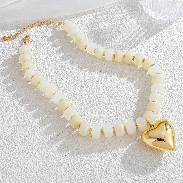 LILIE&WHITE Resin Chunky Beaded Necklace for Women Minimalistic Modern Statement Necklace Jewelry Accessories