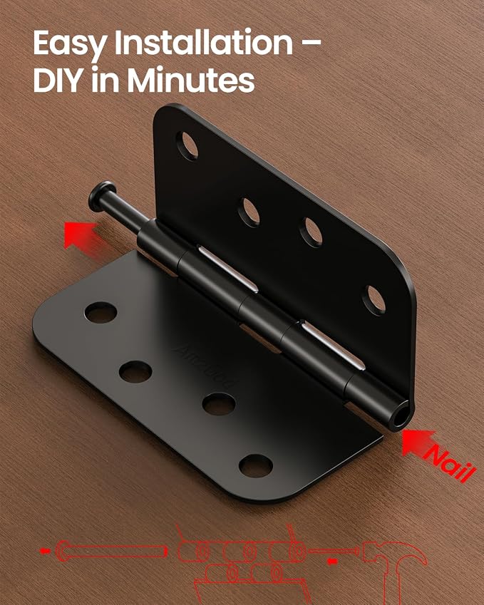 Black Exterior Door Hinges 4 Inch 36 Pack - Image 4