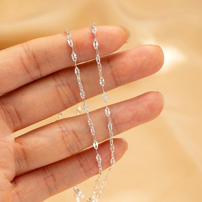 Ankle Bracelets for Women, Glitter Waterproof Adjustable Anklet for Women, 14K Gold Plated/Sterling Silver Layered Anklets, Summer Beach Anklet Jewelry for Women Gift