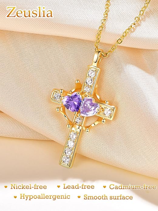 Valentine's Day Gifts for Wife 925 Sterling Silver Double Birthstone Pendant Necklaces I Love You for Always and Forever Necklace Anniversary Birthday Gifts for Wife Girlfriend Mom Her
