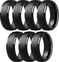 ThunderFit Silicone Rings for Men - 7 Rings / 4 Rings / 1 Ring Step Edge Rubber Wedding Bands 10mm Wide - 2.5mm Thick