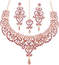 Touchstone Indian jewelry set for women bollywood gold jewellery wedding outfits necklace sets earrings bridal maang tikka fancy costume girls big desi accessories rhinestone in gold or silver tone