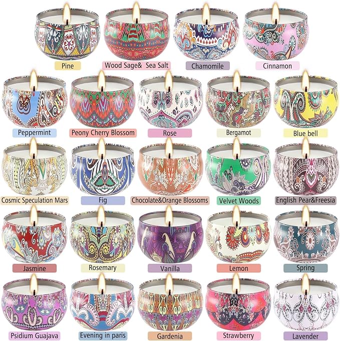 YOROXRG 24Pack Scented Candles, Soy Wax Jar Candles, Aromatherapy Candles - Image 2