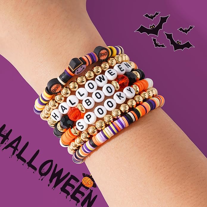 Heishi Beaded Stretch Bracelets for Women Stackable Polymer Clay Beads Bracelets Friendship Boho Summer Beach Bracelet Jewelry Set