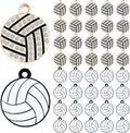 MARFOREVER Sports Charms, 40 Pcs/20 Pairs Volleyball Charms for Jewelry Making, Rhinestone Ball Game Enamel Charm Pendants for Bracelet Necklace Earrings Making and DIY Crafts