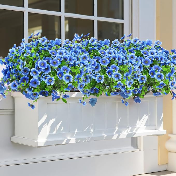 12 Pcs Artificial Flowers for Outdoors Decorations, UV resistant, faux plastic - Image 6