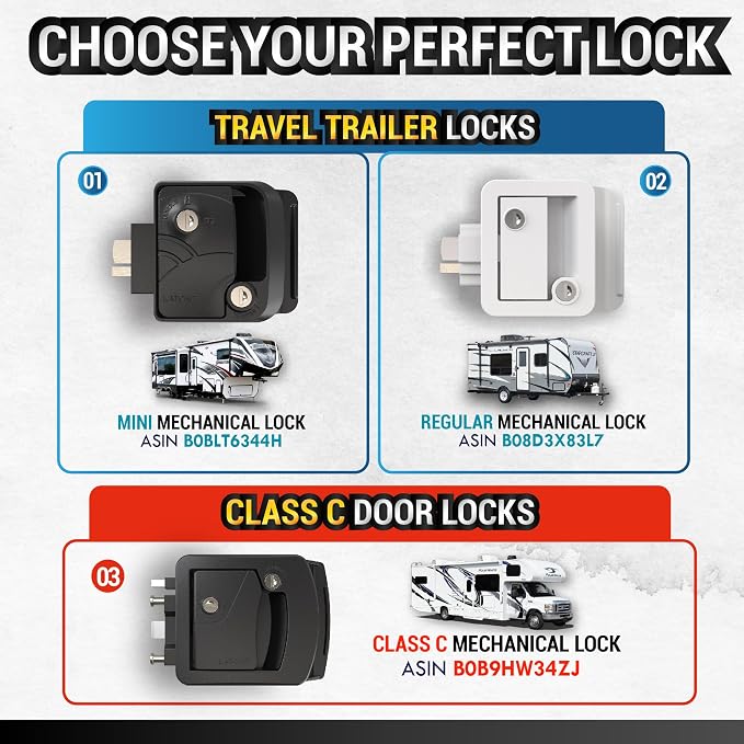 White RV Door Lock Replacement | All Metal RV Door Handle Fits 2.75"x3.75" - Image 6