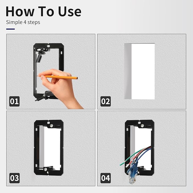 Mounting Brackets for Low Voltage Wall Plate, 5 Packs | Open Back Low Voltage - Image 5