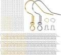 925 Sterling Silver Earring Hooks, 750PCS Earring Hooks Kit 250PCS/125Pairs Gold & Silver Hypoallergenic Earring Hooks with 250PCS Open Jump Rings and 250PCS Rubber Earring Backs for Jewelry Making