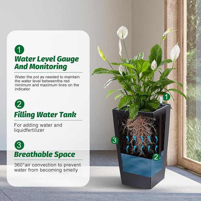 Garvee 16" Tall Planters Set of 4, Outdoor＆Indoor Planter Pots - Image 5