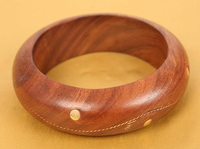 Touchstone wood bracelets for women bangle wooden jewelry handmade artisan bangles natural handcrafted brown olive stylish chunky boho bohemian bracelet brass metal inlaid woods stackable