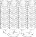 UPINS 60Pcs Expandable Blank Bangle Bracelets Adjustable Wire Bracelets for DIY Jewelry Making, Silver