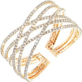 Rhinestone Bracelet for Women MultiLayer Crystal Cuff Bracelet Strand Layered Bracelet
