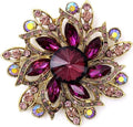 LAXPICOL Vintage Women's Austrian Crystal Elegant Flower Brooch Wedding Broach Pin