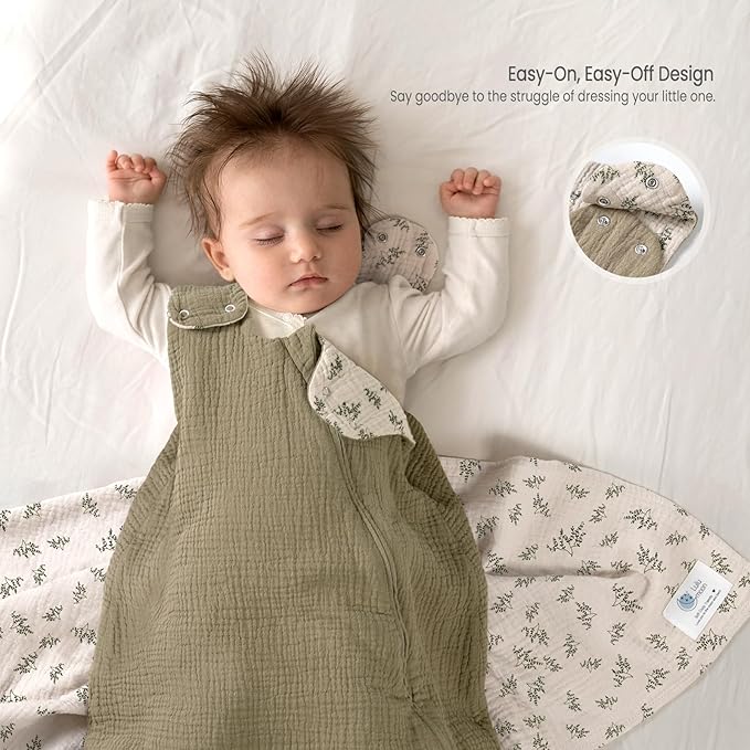 lulumoon Sleep Sack Muslin for Baby: Cotton Wearable Blanket for 15-24 Months - Soft Lightweight Ideal for Nursery Lounge Nighttime Naptime