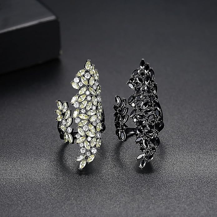 18K Gold Plated Rings for Women and Teen Girls Non Tarnish Cubic Zirconia Fidget Ring Butterfly/Snake/Mesh/Cross/Crown Knuckle Ring Open Adjustable Statement Stacking Chunky Rings