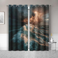 Thunderstorm Blackout Curtains 39 Inches Long, Ocean Waves Curtains by Unknown
