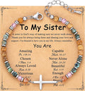 TONY & SANDY Christian Cross Bracelet for Women, Valentine's Day Gifts for Her, Confirmation Baptism Easter Gifts, Unique Gift for Friends Daughter Mom Sister in Christ Birthday Christmas