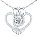 Infinity Necklace for Women, 925 Sterling Silver Heart Necklace with 5A Zircon, White Gold Plated Adjustable Chain, Gift for Valentine's Day, Birthday, Anniversary for Wife, Girlfriend, Mom