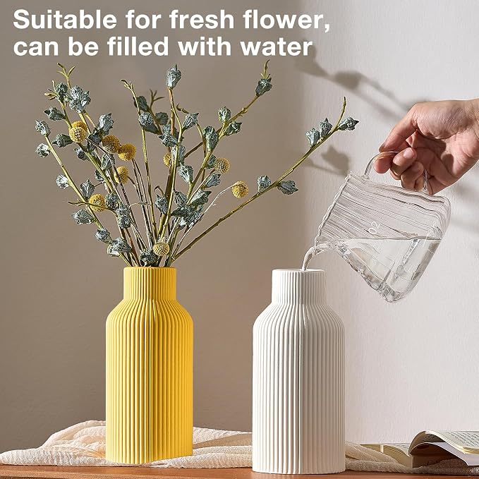 Mfacoy Ceramic Flower Vase, Minimalist Decor, Modern Home Decorative Vase - Image 3