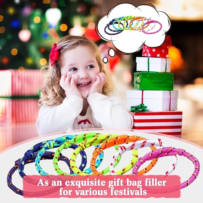 Remerry 168 Pcs Friendship Bracelets Adjustable Woven Rope Bracelets Bulk Valentine's Day Birthday Party Favors & Goodie Bag Stuffers, 8 Assorted Colors(Neon Colors)