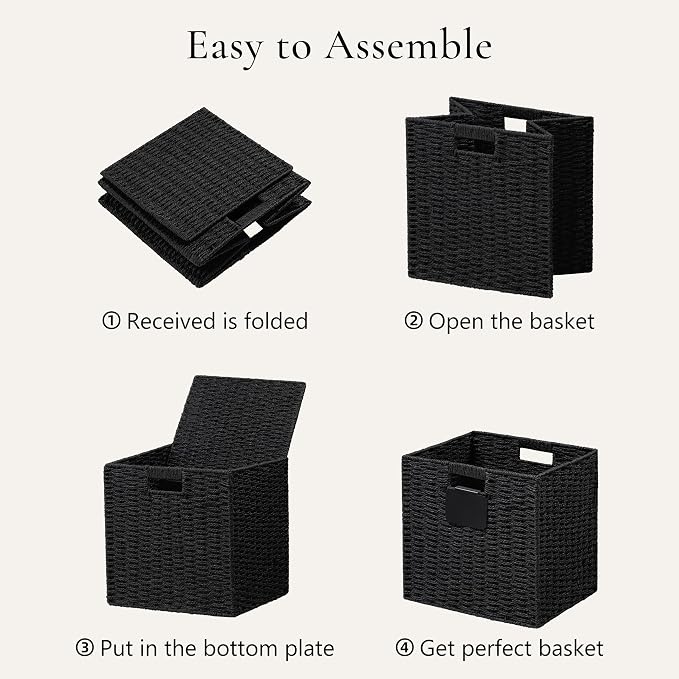 UBBCARE 4 Pack Wicker Basket, 13×13 Storage Cubes - Image 7