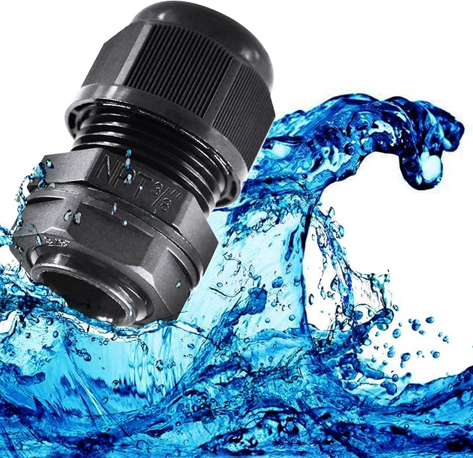 XHF 25 Pcs 3/8" IP68 Strain Relief Nylon Cord Grip NPT Cable Glands Adjustable - Image 7