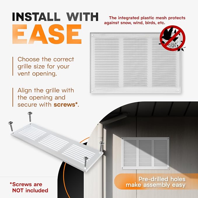 12 x 8 Inch White Galvanized Steel Return Air Register Vent Cover, AC Vent Cover - Image 4