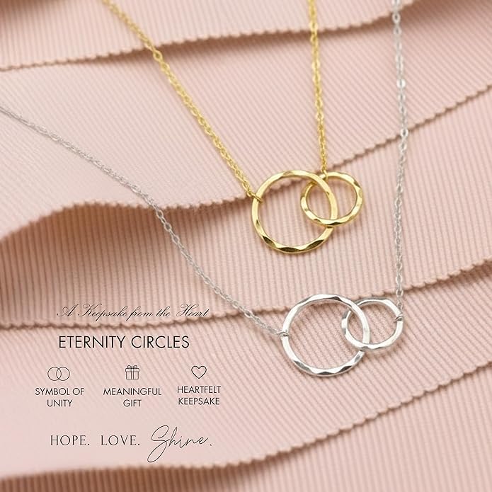HOPE LOVE SHINE Encouraging Gift for Women - Courage, Strength, Motivational, Inspirational Necklace, Jewelry 16+2", 14k Gold Plated Sterling Silver