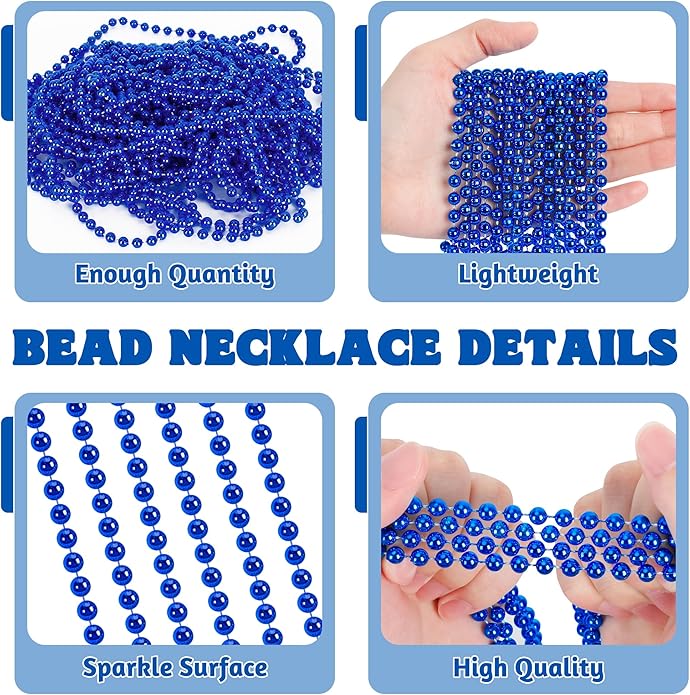 300PCS Mardi Gras Beads Bulk, Mardi Gras Beads Necklace, Parade Throw Accessories Set Decorations Party Supplies