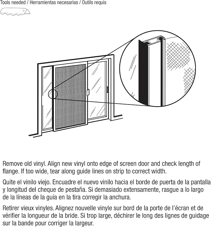 Prime-Line B 716 7/8 in. to 1-1/2 in. x 7 ft. Black Vinyl Sliding Screen Door - Image 4