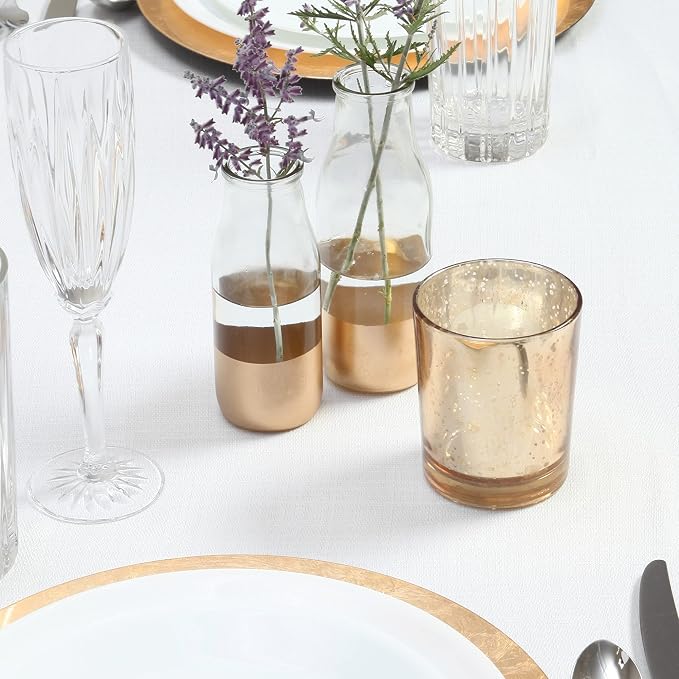 Hosley Set of 60, Glass Gold Dip Glass Bottle, 5.5" High. Ideal Gift - Image 9