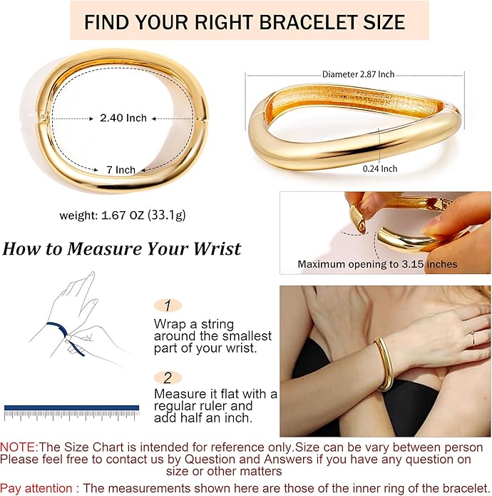 Elegance 11 designs Gold Plated Cuff Bangle Bracelets For Women Set Chunky Trendy Hinged Irregular Cuff Open Wide Gold Bracelet Minimalist Jewelry Gift 2pcs
