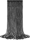 YAXINRUI 12 PCS Black Bead Necklaces, Black Mardi Gras Beads, Halloween Beads Necklaces, New Year Eve Necklaces, 33 Inch Beaded Necklaces for Mardi Gras Christmas Halloween Festive Events