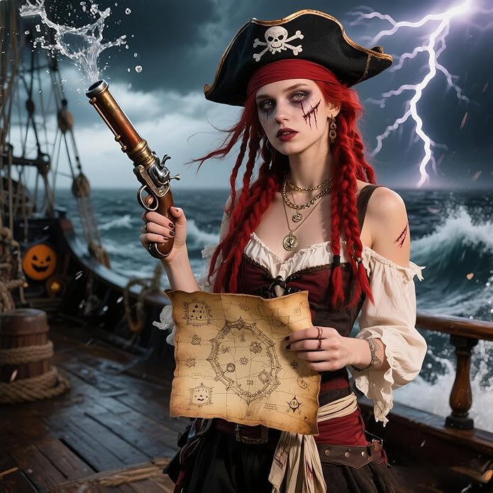 Pirate Necklace Chunky Gold Necklace for Women vintage Pirate Coin Pendant Necklace Fashion Chunky Chain Choker Necklaces Pirate Costume Women Men Jewellery