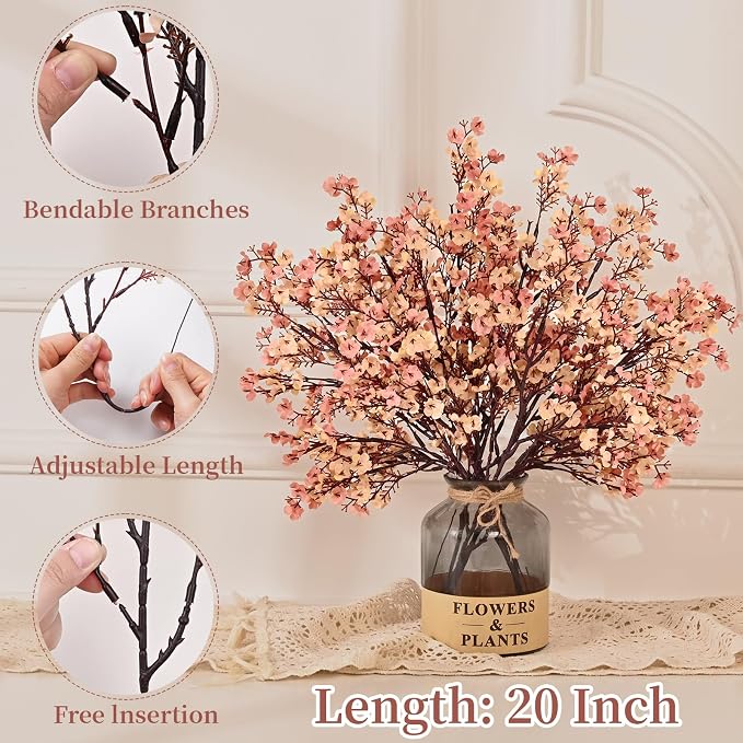15Pcs Fall Flowers, Real Touch Babys Breath Artificial Flowers, Full Baby - Image 4