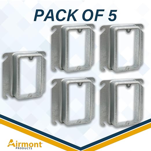 Airmont Products 1" Raised Mud Rings, Square Device Cover, 1-Gang Outlet Cover - Image 2