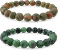 Bivei Natural Gemstone Semi Precious Healing Crystals Handmade Stretchy Round Beads Bracelet,Stocking Stuffers for Women Enhance Positive Energy