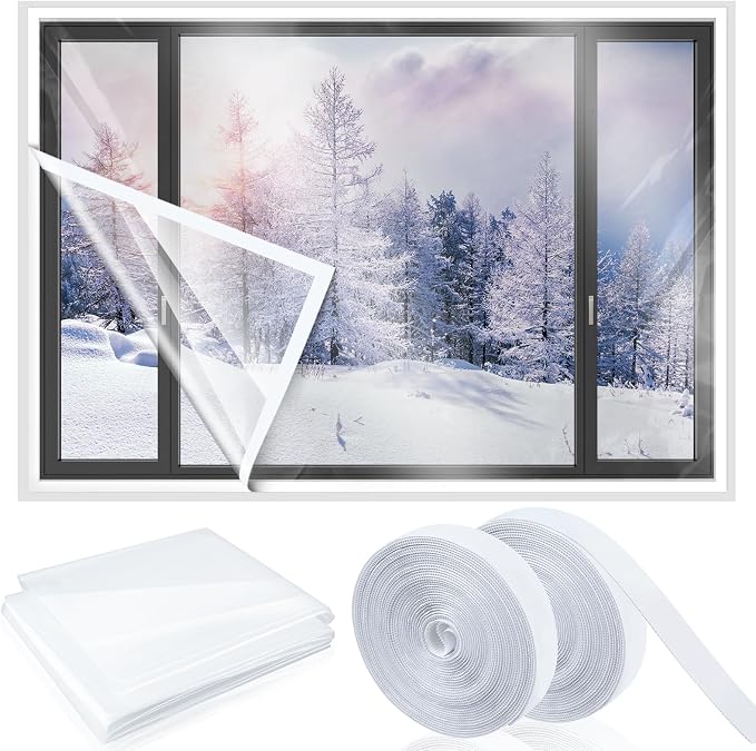 Beveer Window Insulation Kit 38 x 63 Inch, Cuttable Film, Waterproof | Window by Beeveer