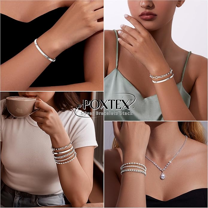 Gold Bracelets Set for Women Stack, Dainty Thick Bracelets Stack for Women Trendy, Simple Thin Gold Plated Cuff Stackable Bracelets With Beaded Cuban Paperclip Snake Rope Bangle Hand Chain Jewelry Gifts for Women Non Tainish