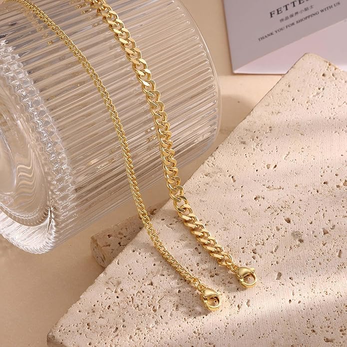 DEARMAY Dainty 14K Gold Plated Ankle Bracelets for Women, Waterproof 14K Gold Plated Link Chain Anklets Non Tarnish Set Pack Summer Beach Jewelry Gift
