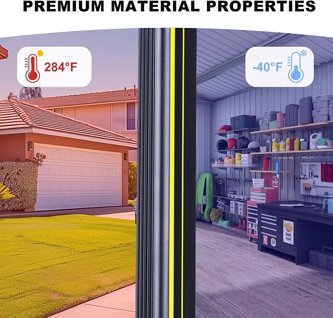 DGSL 16FT Garage Door Threshold Seal, 0.7" Heavy Duty Rubber Door Seal | Bottom - Image 4
