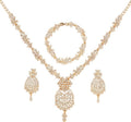 Touchstone Indian jewelry sets for women maang tikka wedding guest gold necklace bollywood jewellery set pageant elegant prom bride accessories western crystal chunky rhinestone necklaces