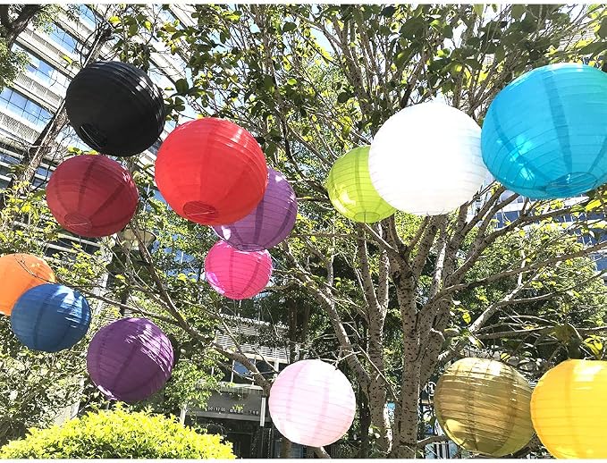 BEISHIDA 6 Inch Red Paper Lanterns 6 Packs Hanging Round Chinese Lantern | - Image 6