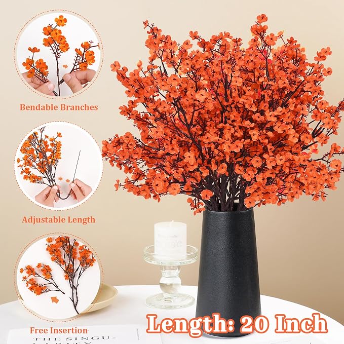10Pcs Fake Fall Flowers, Real Touch Babys Breath Artificial Flowers, Full Baby - Image 5