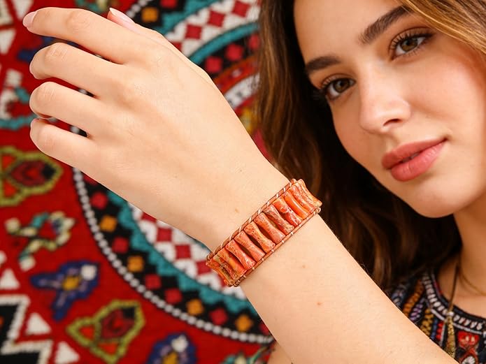 Chakra jewelry gifts Bracelets for Women，Handmade Natural Stone Healing Bracelets，hippie boho Friendship gifts Jewelry for women