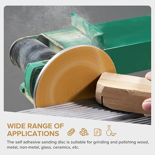 100 PCS 6 Inch Gold PSA Sanding Discs 60 Grit Self Adhesive Sticky-Back - Image 6
