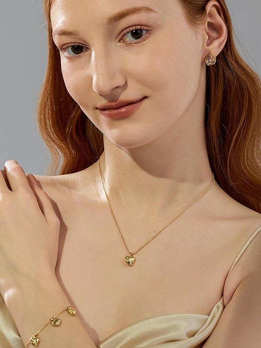 Heart Pendant Necklace for Women, Dainty Cute Pendant Necklaces Women's Trendy Simple Jewelry Gifts for Valentines